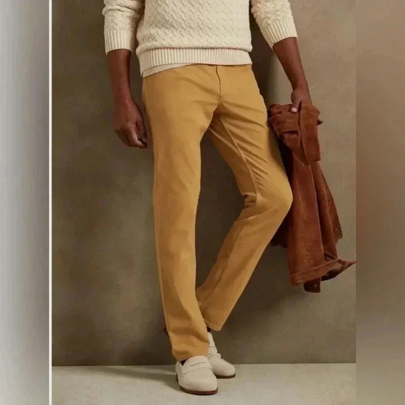 Banana Republic Slim Traveler Pant Ochre Yellow - Picture 1 of 16